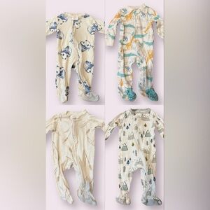 Footie Pajamas Bundle - 4-Pack, Mixed Brands, Size 3 Months